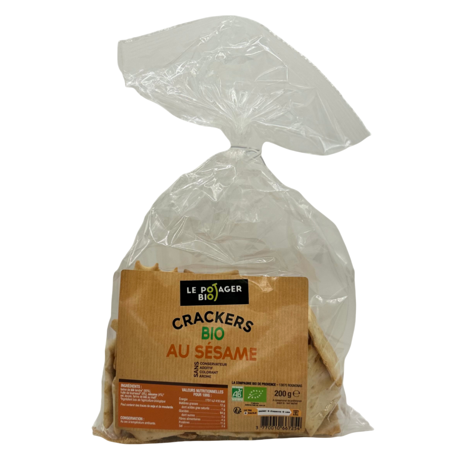 crackers sesame fond transparent