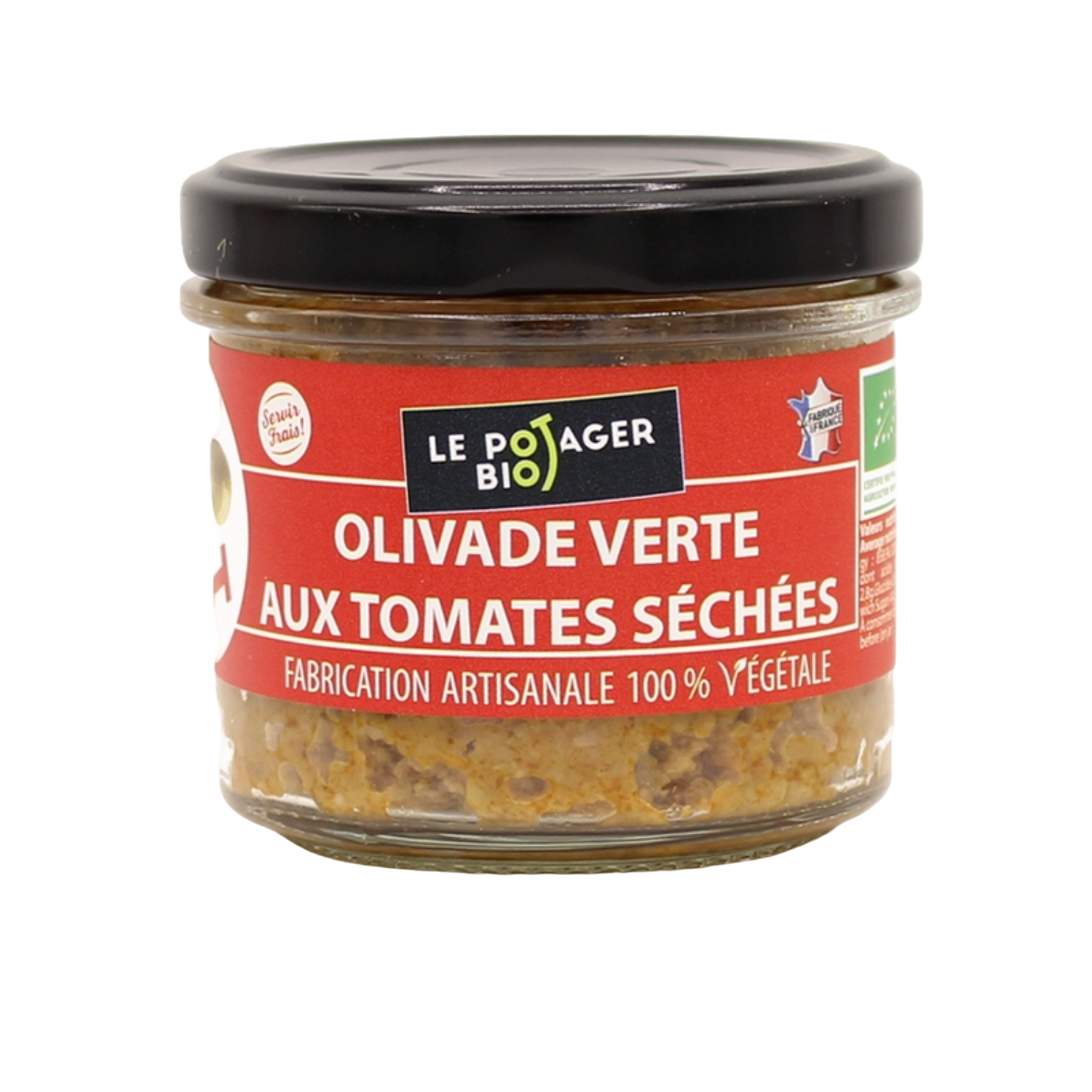 verrine olivade verte tomate fond transparent
